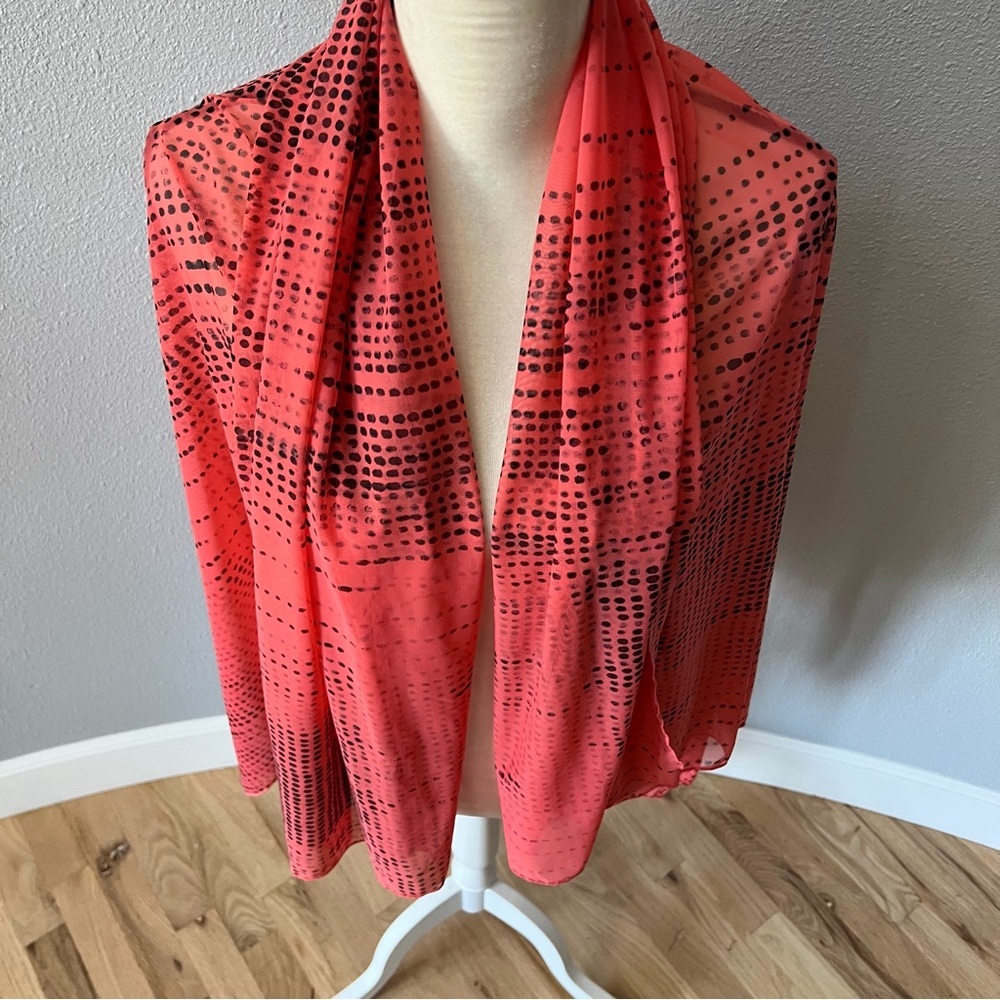 Gottex - Peachy and Black Leopard Print Wrap/Scarf - Picture 3 of 14